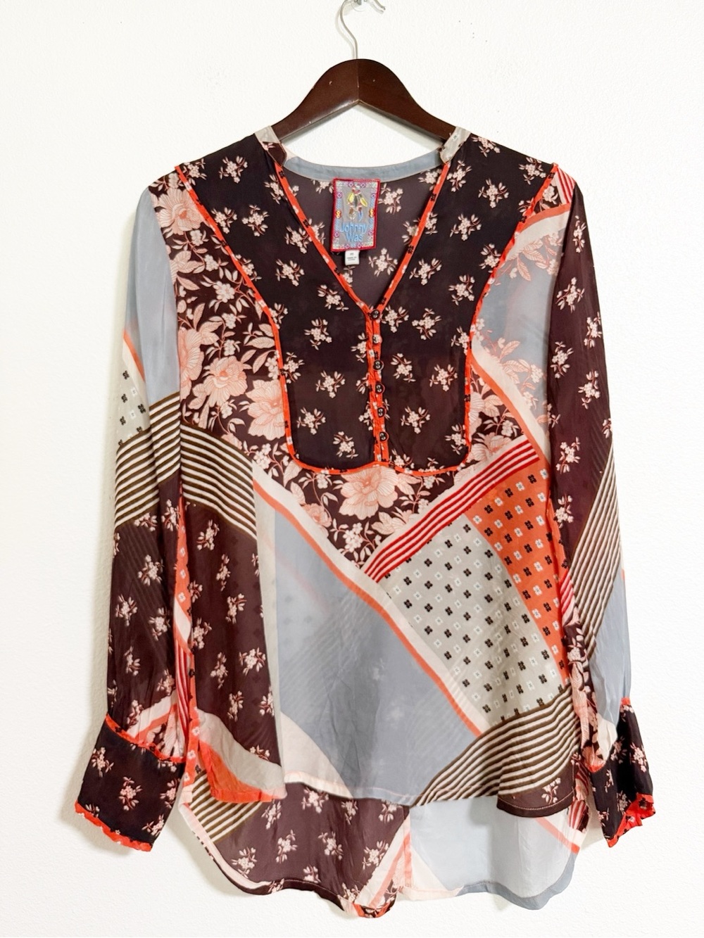 Johnny Was Rosalyn Toni Floral Patchwork Blouse